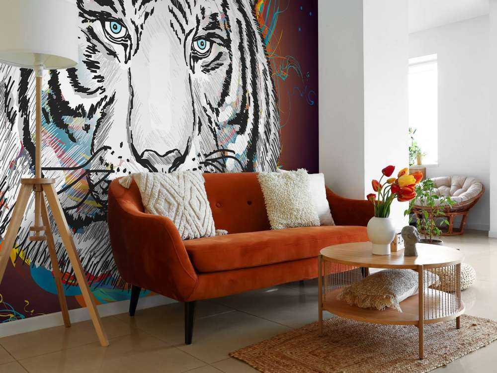 Tijger in de ruimte vector