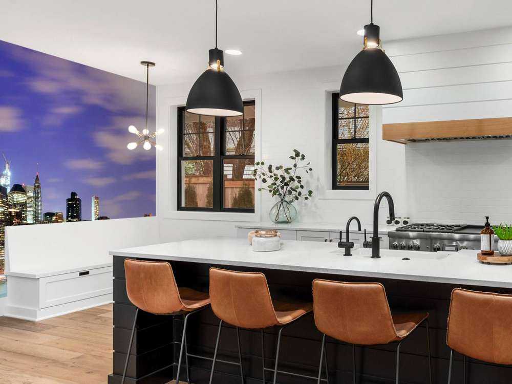 Lower Manhattan in de avond