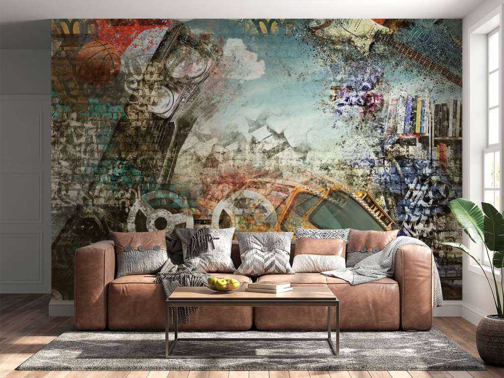 Hiphop en grunge graffiti creatie