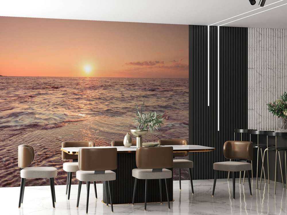 Strand zonsondergang
