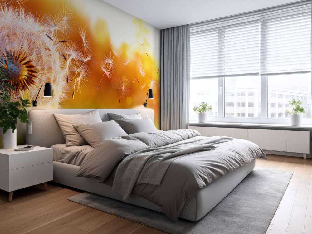 Paardebloemen onder rood licht