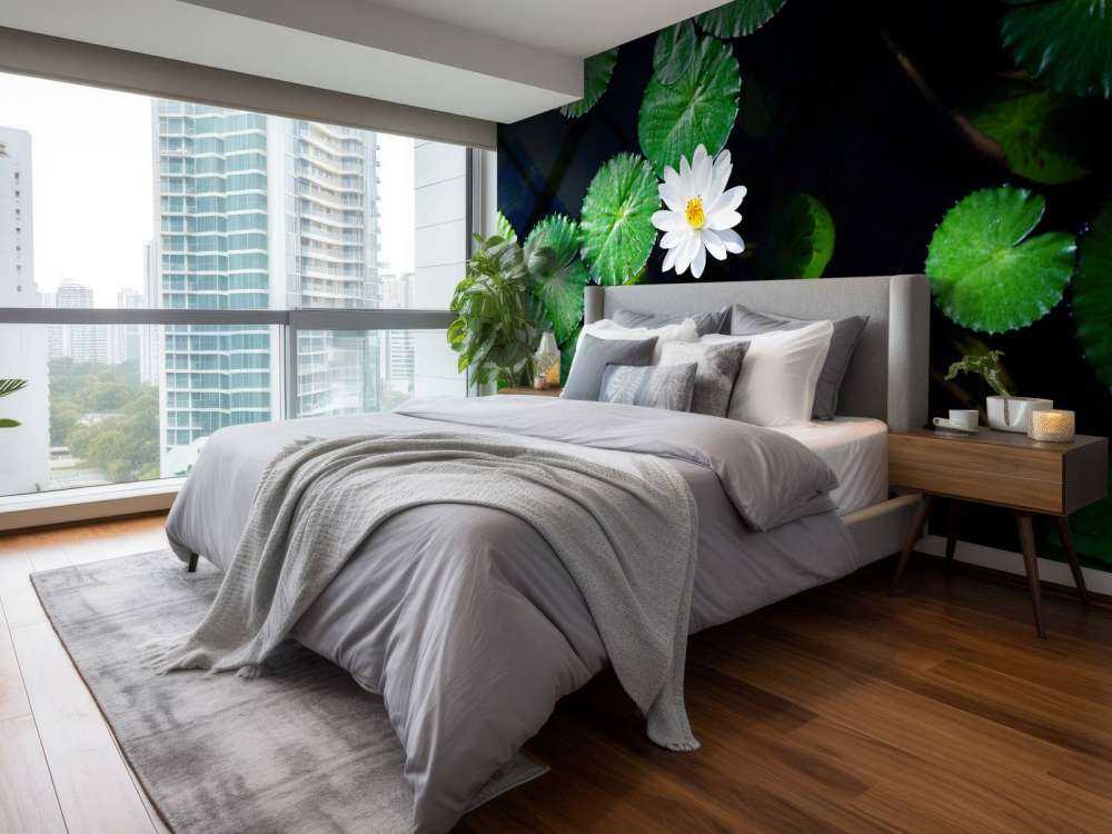 Opvallende witte kleine lotusbloem