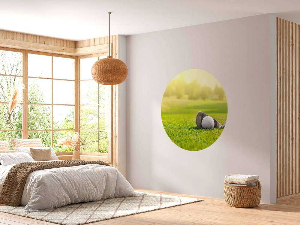 Golfclub met bal close-up