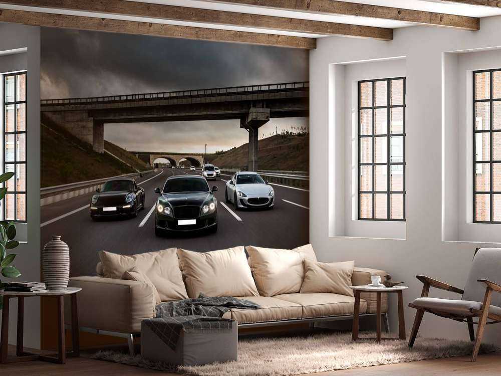 Sportwagens op de snelweg