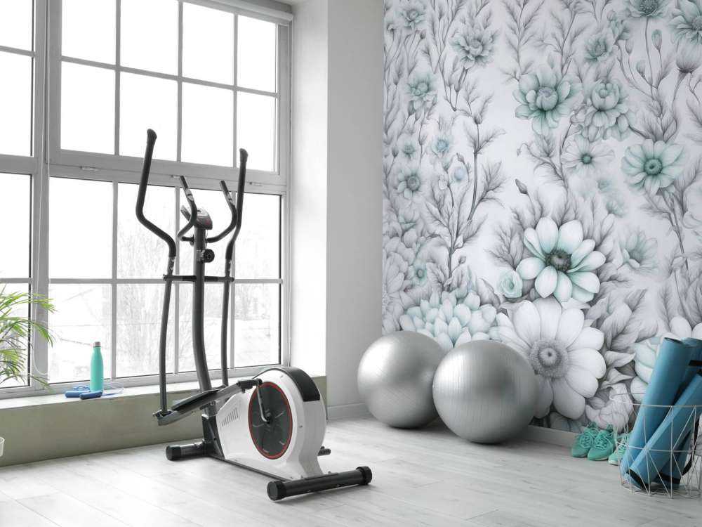 Floral romantic wall Blue