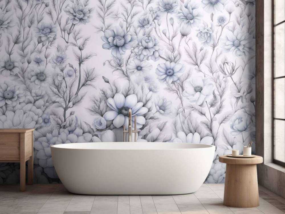 Floral romantic wall Purple