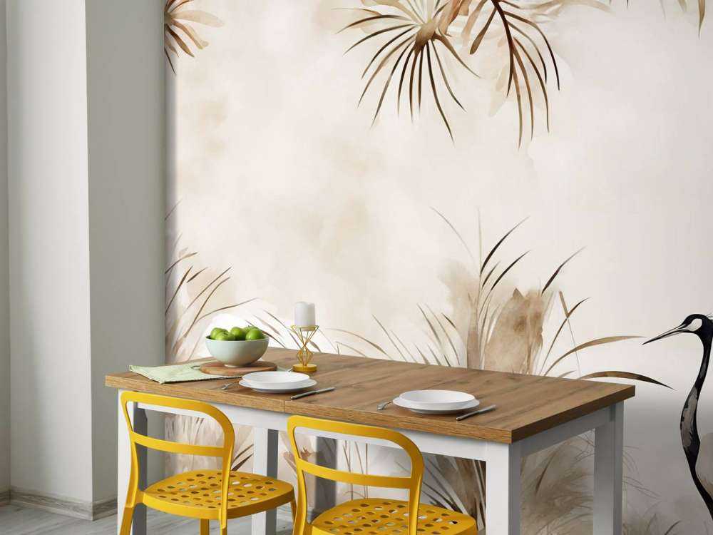 Cranes in Field Taupe