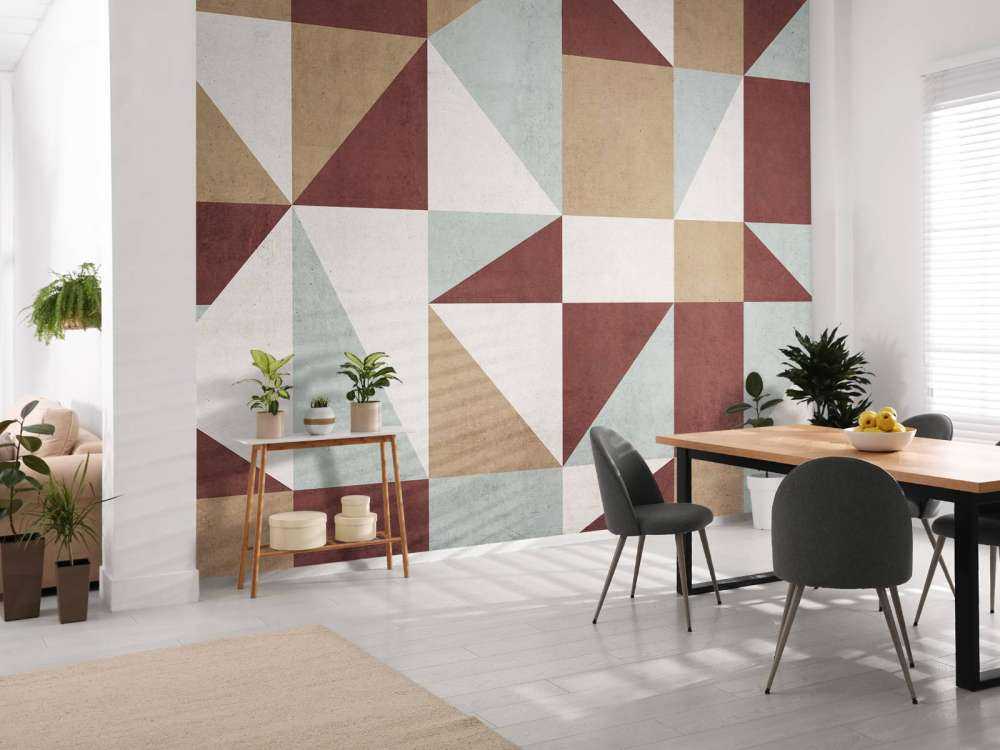 Geometrische vlakken in retrokleuren