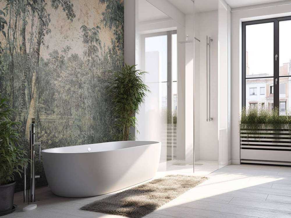 Verweerd tropisch woudpanorama