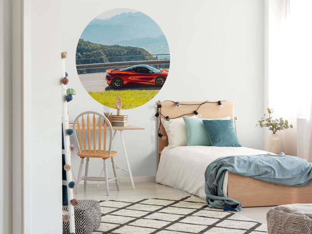 Rijdend door bergpanorama