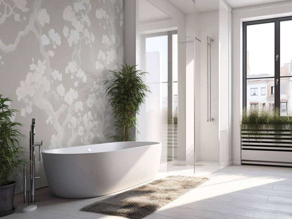 Wonderful blooming forest - taupe