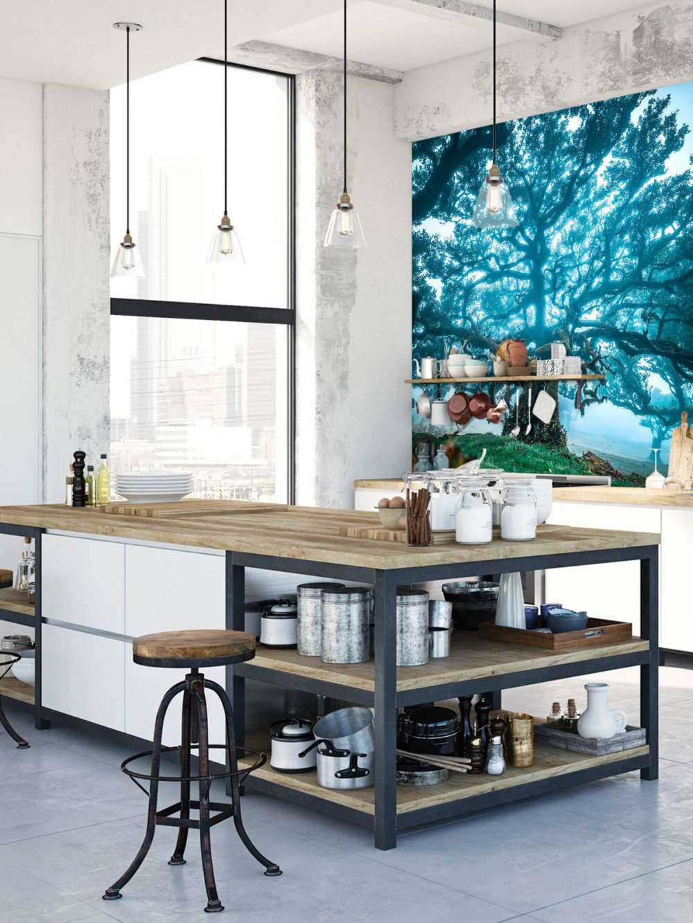 Oude eik in nevelwoud