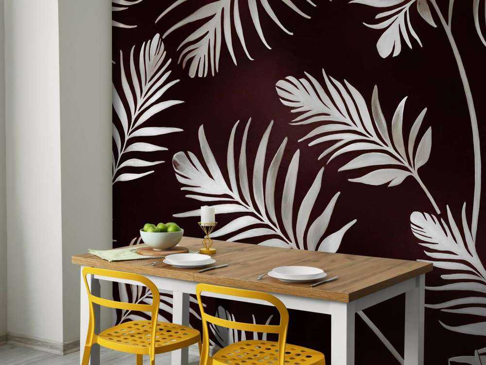 Golden leaves on dark Deep Blue