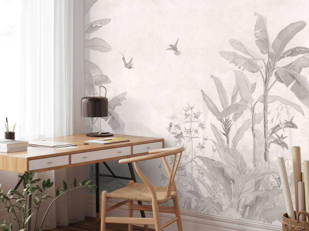 Tropische jungle met kolibries