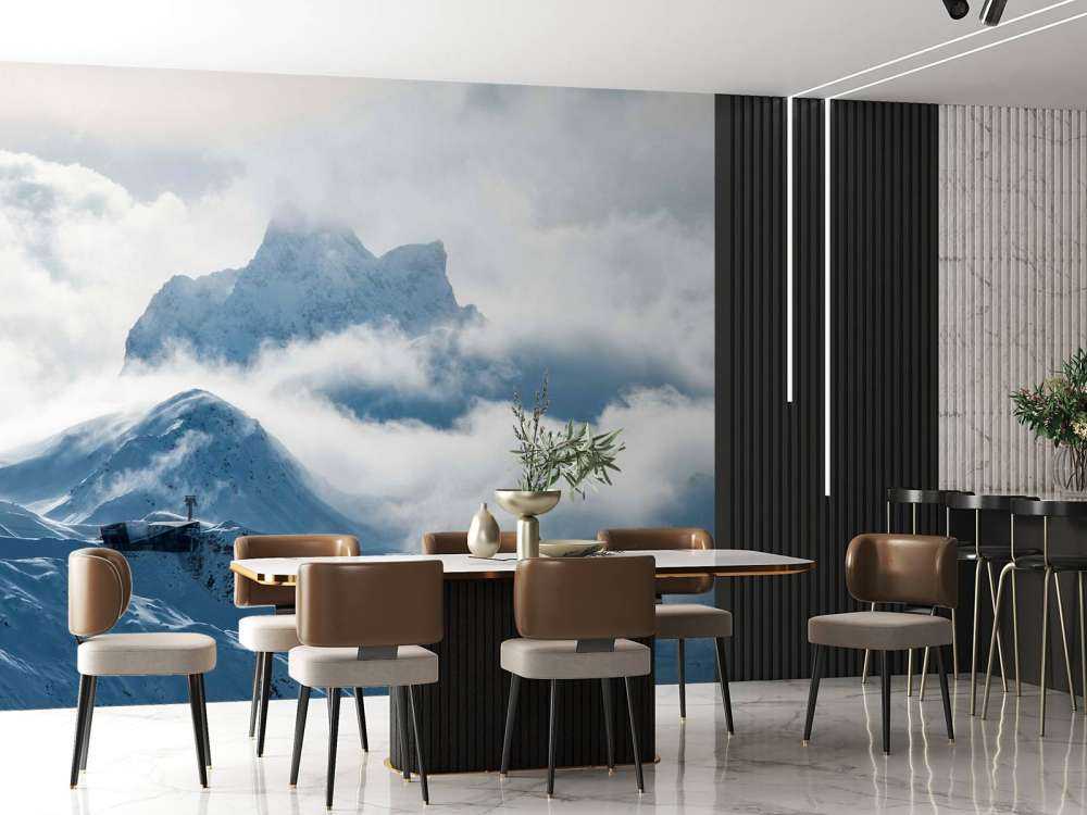 Mist over winterbergtoppen