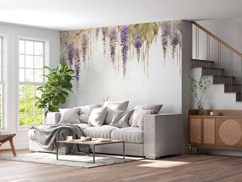 Wisteria and Field Grasses Blue