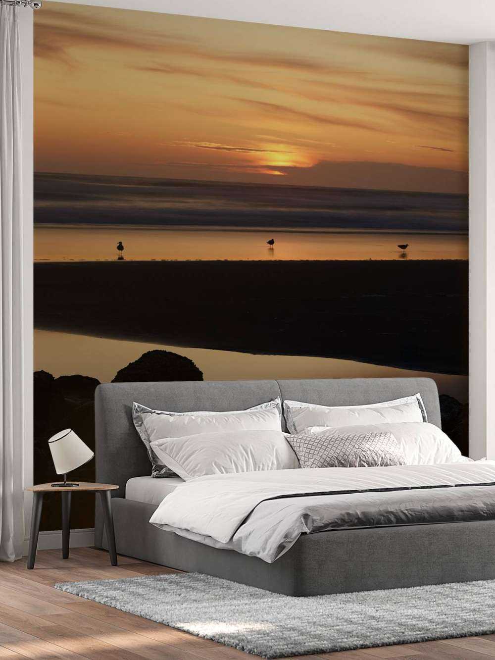 Vogels bij zonsondergang