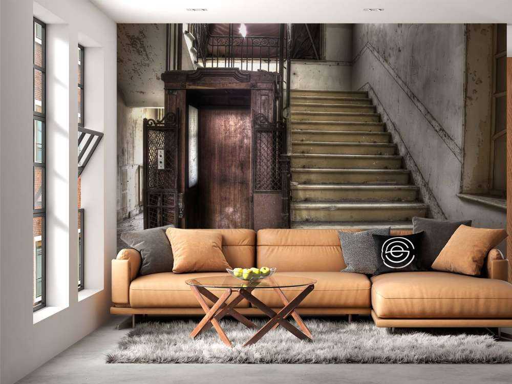 Verlaten houten kooilift