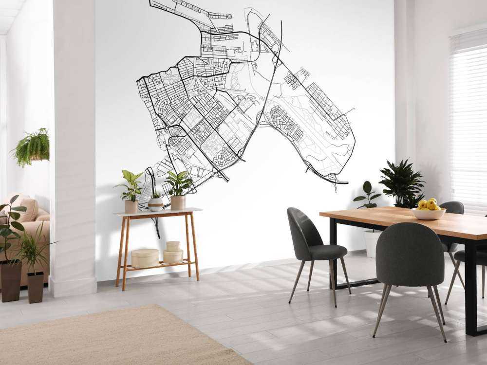 Plattegrond Amsterdam oost, wit