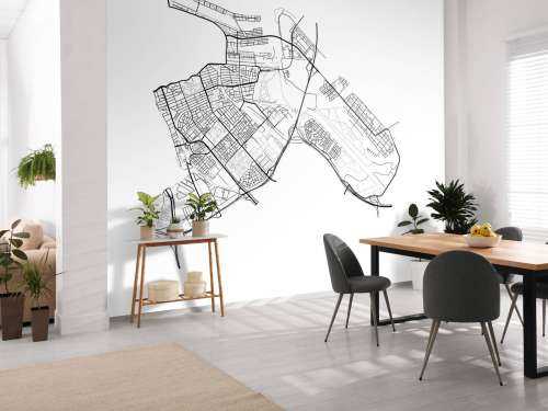 Plattegrond Amsterdam oost, wit