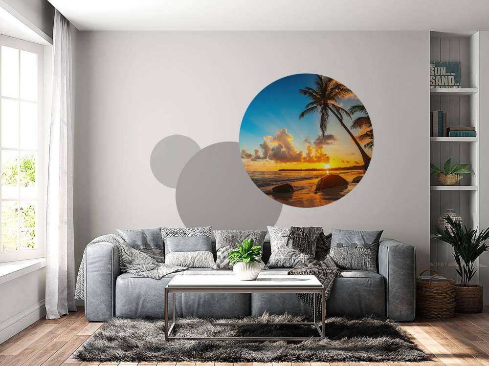 Zonsondergang met palmbomen