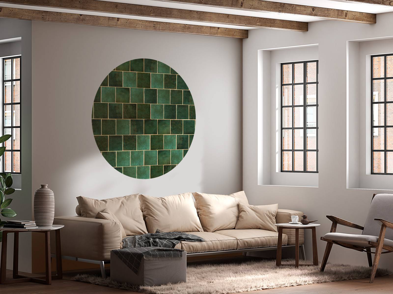 Groene keramische tegels