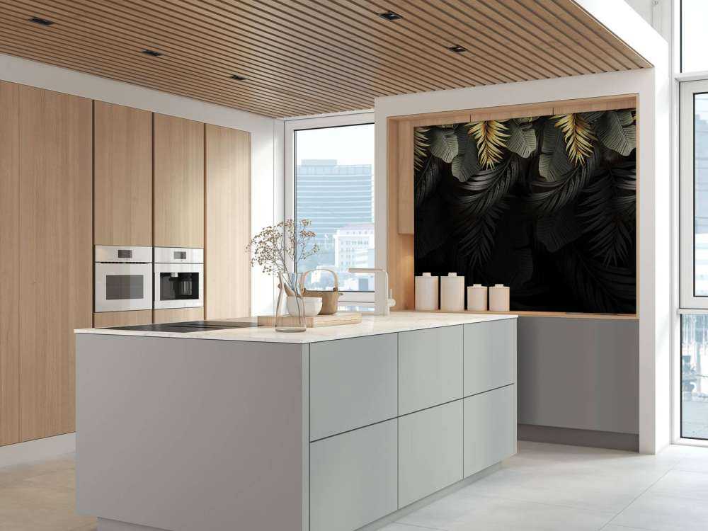 Bladeren op een donkere achtergrond