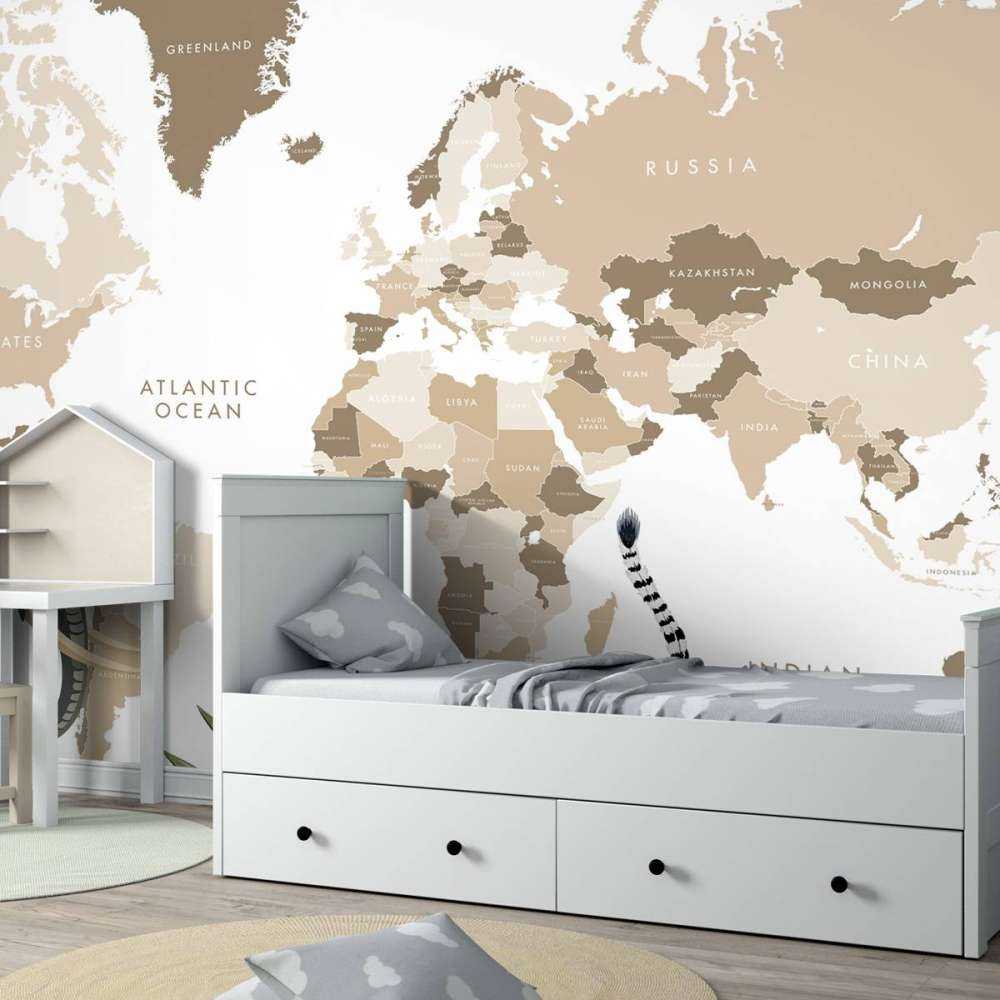 Wereldkaart met jungle dieren