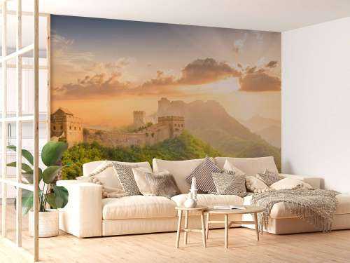 Chinese muur bij zonsopkomst