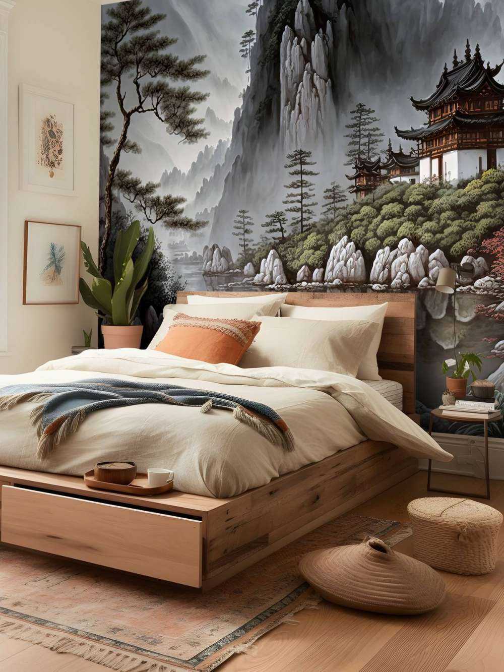 Geïllustreerde bergen landschap