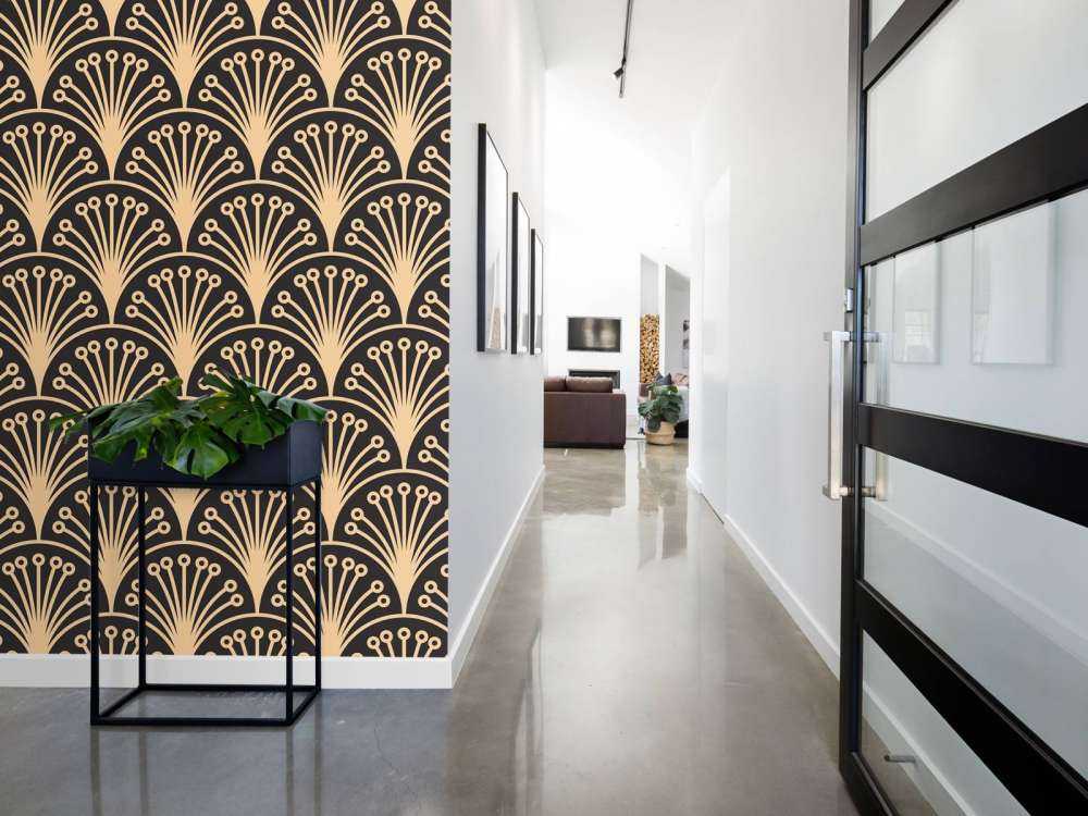 Gouden art deco bloemen