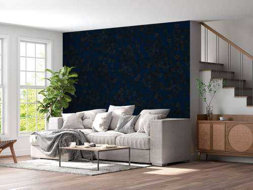 Kleine blaadjes donker op midnight blue