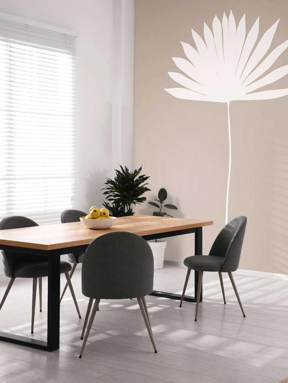 Minimalistische plant op roze achtergrond