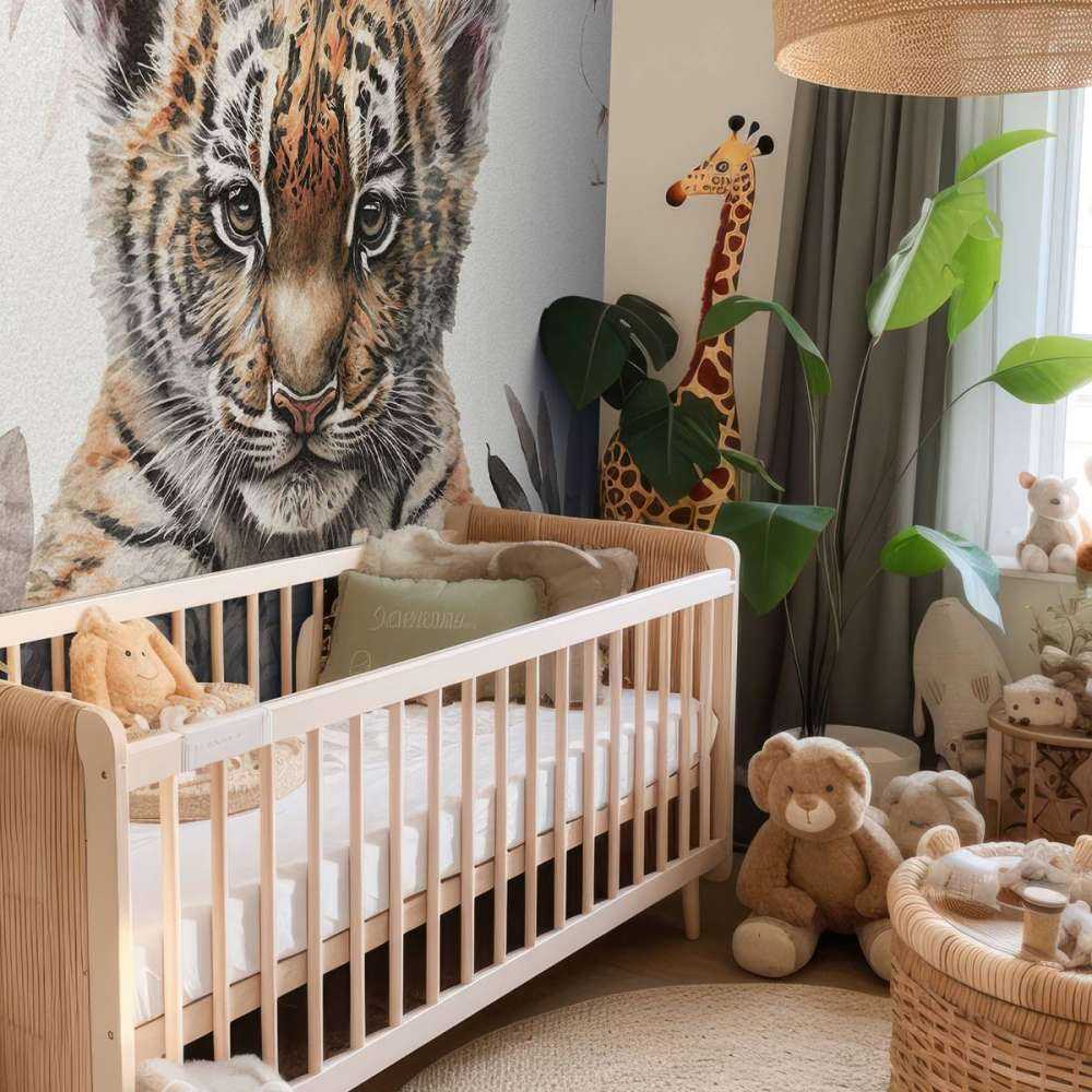 Schattige tijger met planten taupe