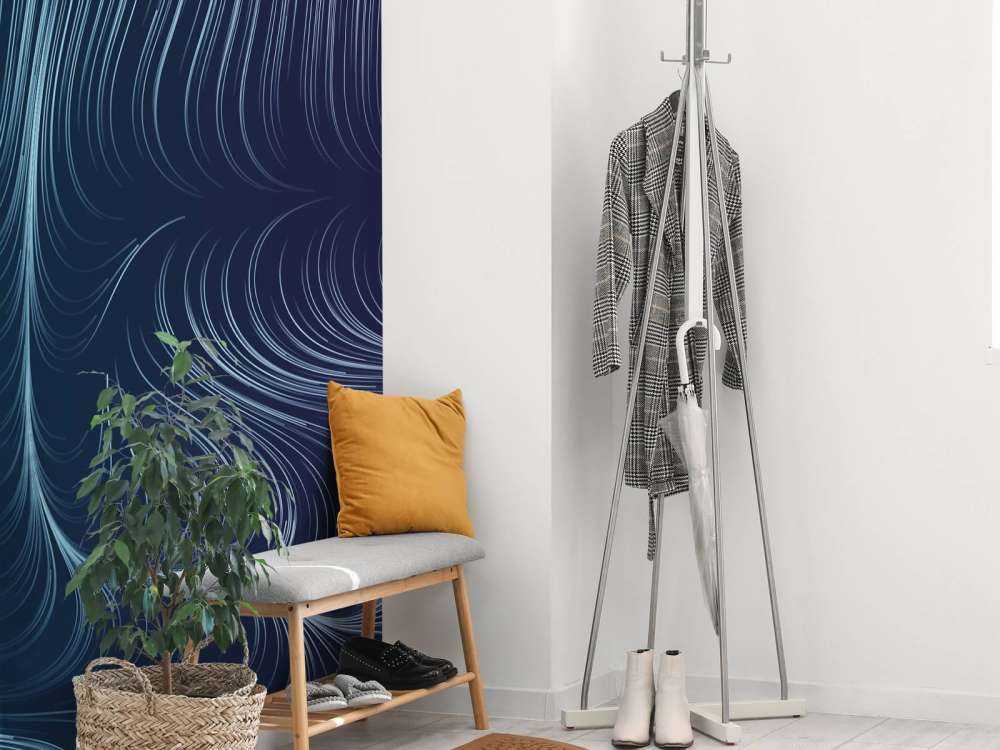 Blauw verlichte lijnen