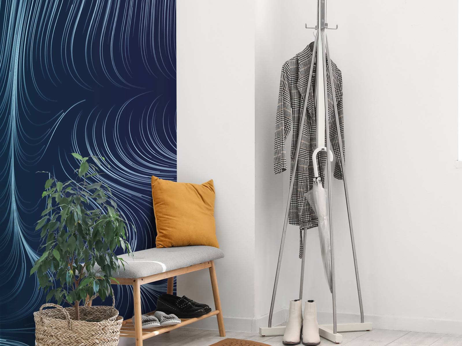 Blauw verlichte lijnen