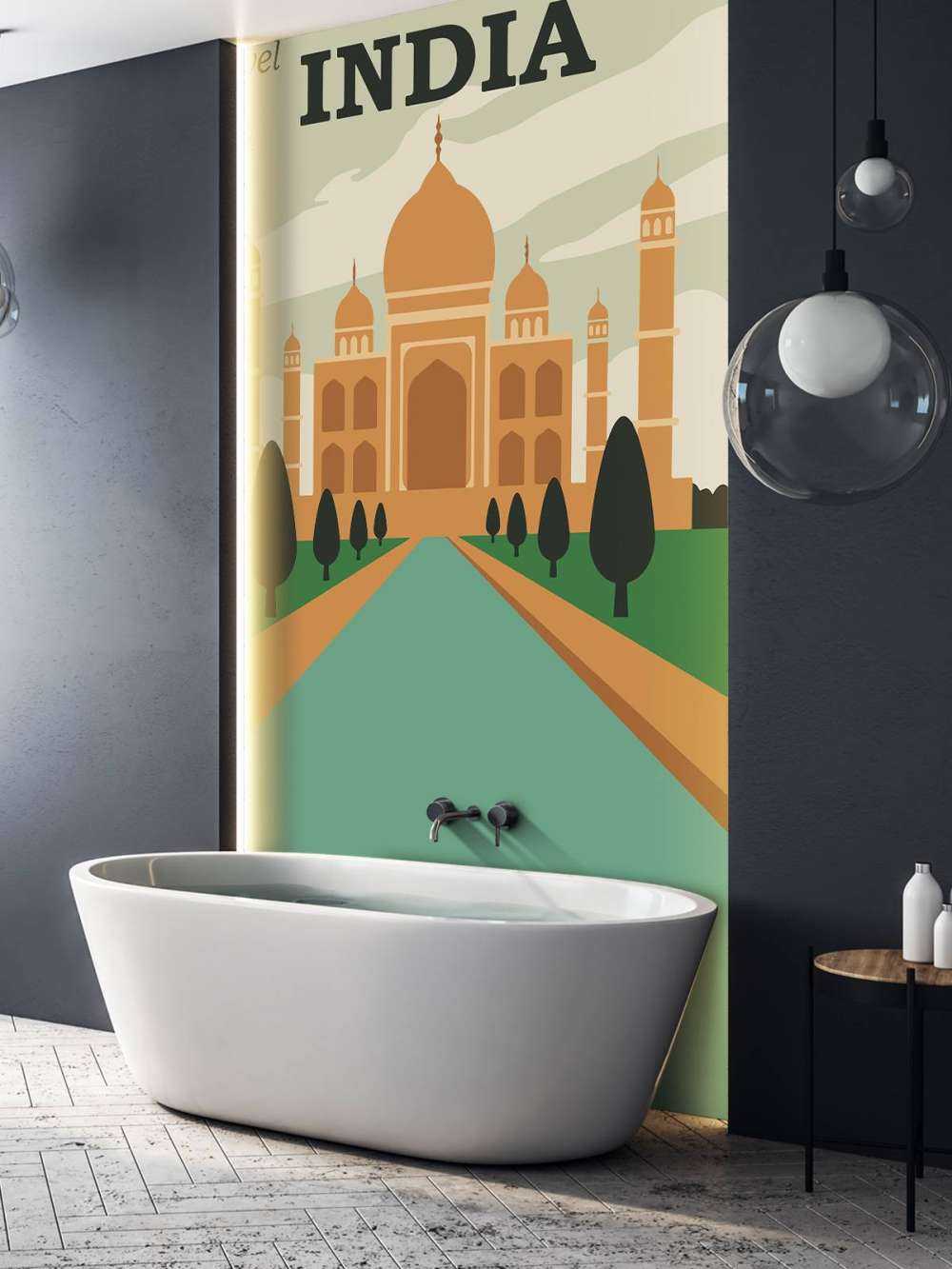 Geïllustreerde poster van Taj Mahal