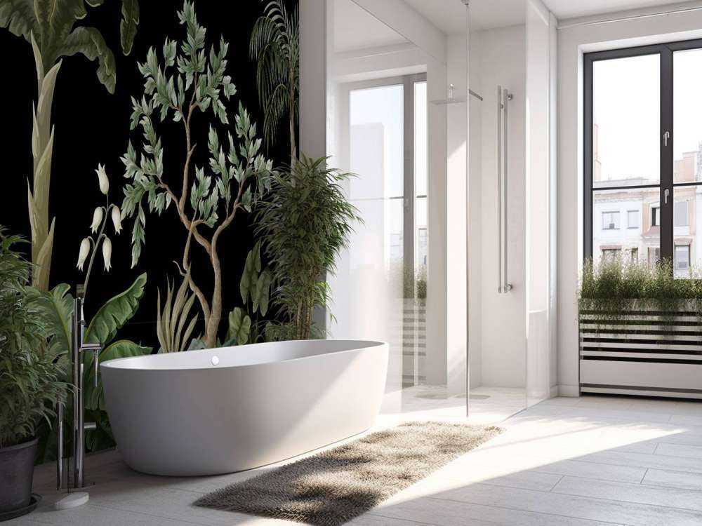 Bomen met een donkere achtergrond