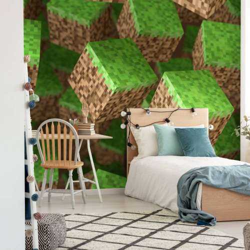 3D Minecraft gras blokken