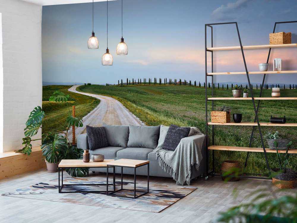 Weggetje door Italiaans landschap