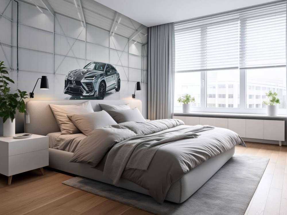 Lamborghini in witte hal