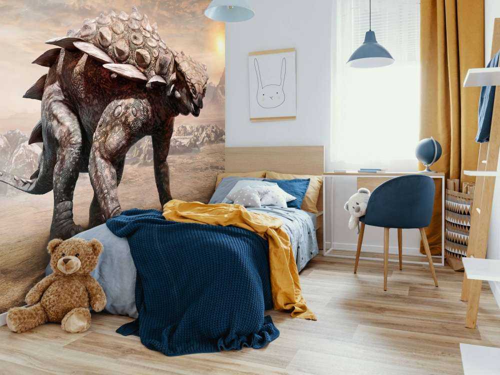 Dinosaurus in een verlaten gebied