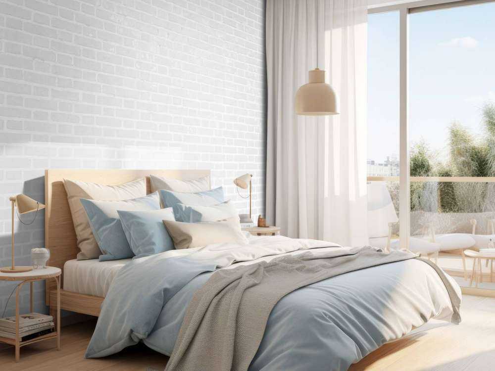 Witte bakstenen muur