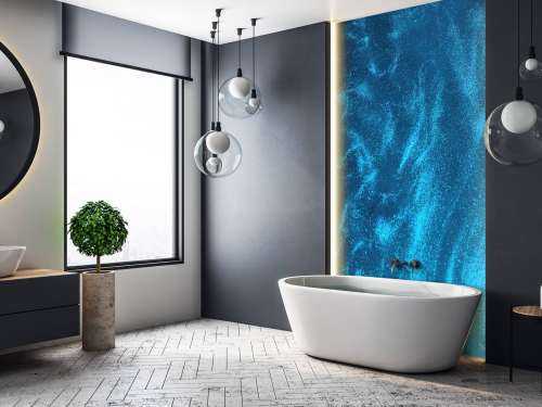 Blauwe glitter stroom