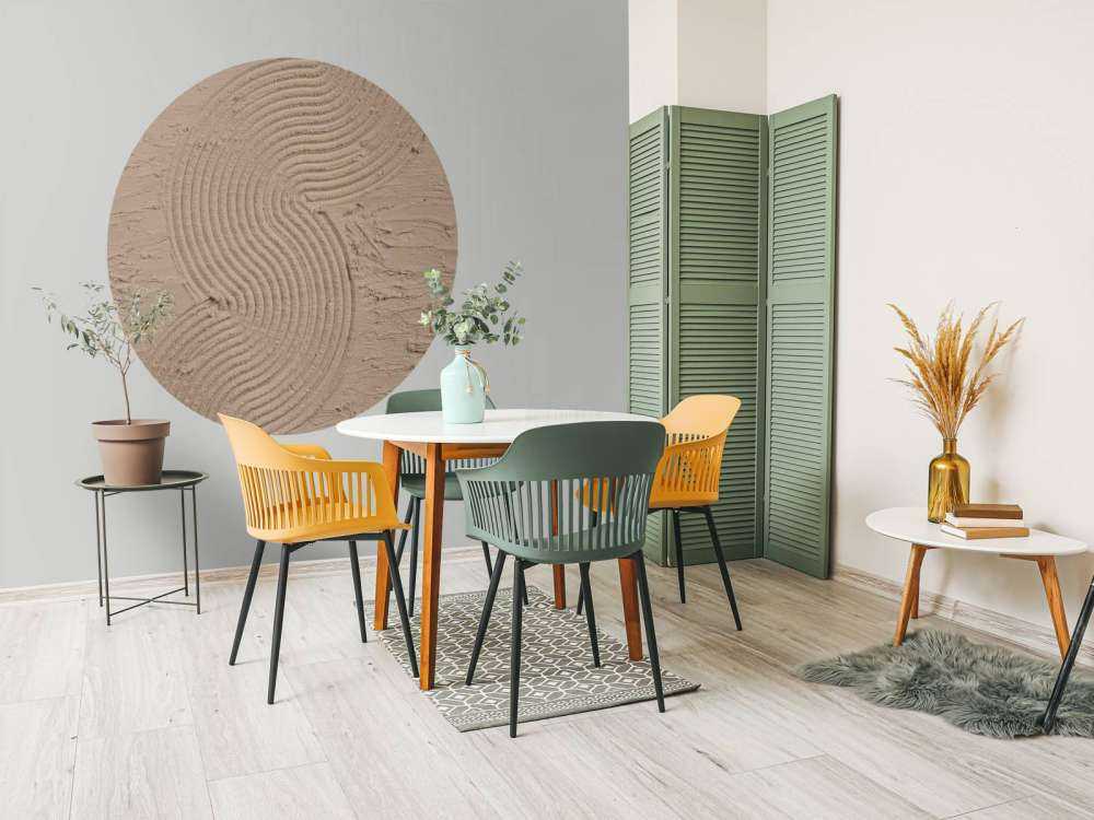 Organische lijnen en structuren zoom in taupe