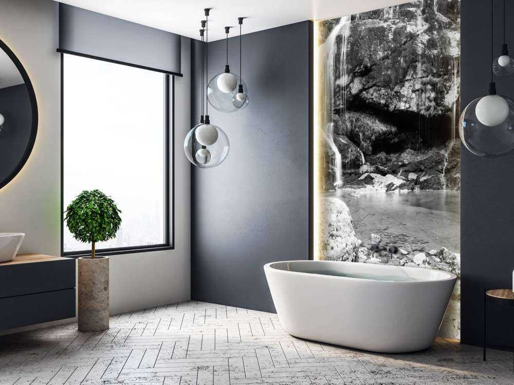 Waterval over een stenen wand 