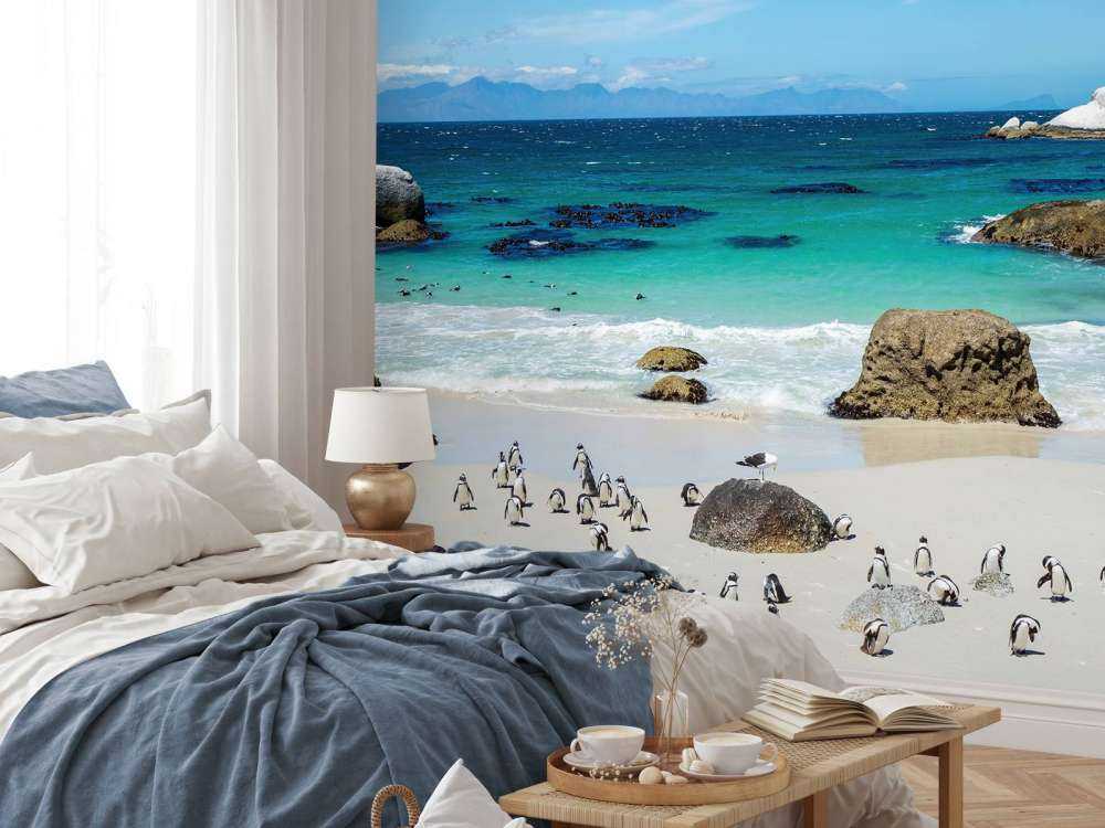 Strand met pinguïns