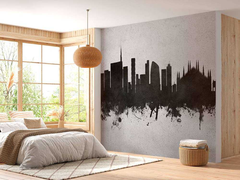 Waterverf skyline, Milan