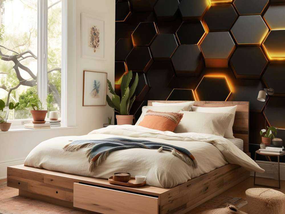 Gloeiend Gouden Hexagons