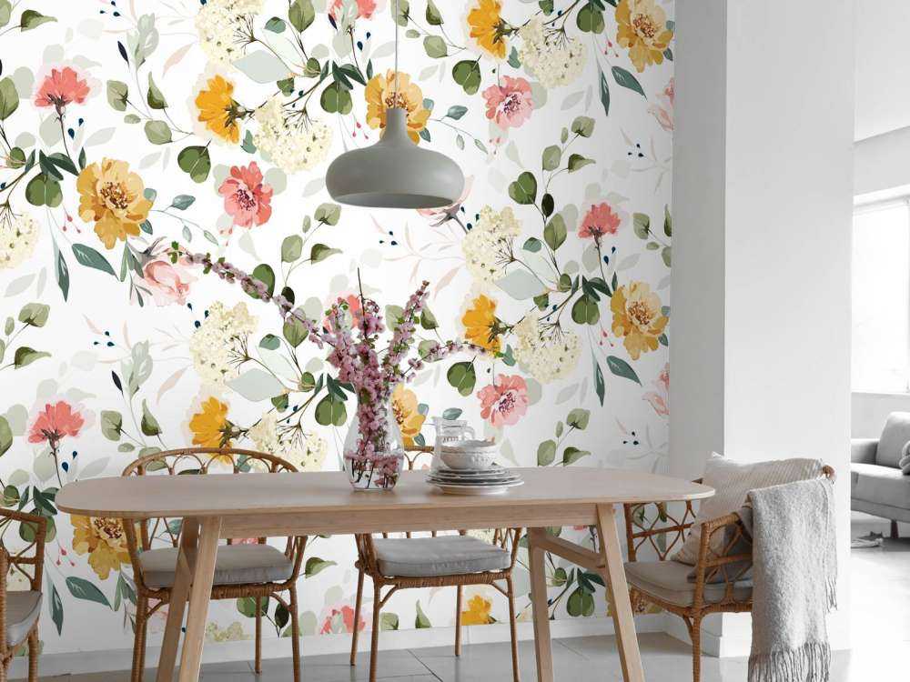 Zomerse Veldbloemen Fotobehang
